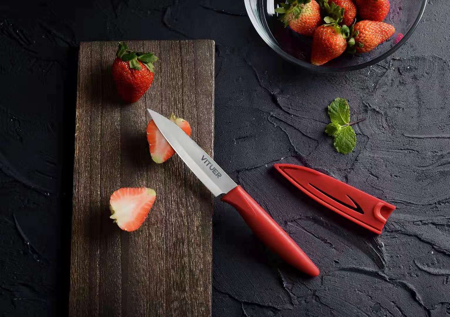 Amazon | VITUER 果物/皮むきナイフ 8本 4インチ 果物と野菜